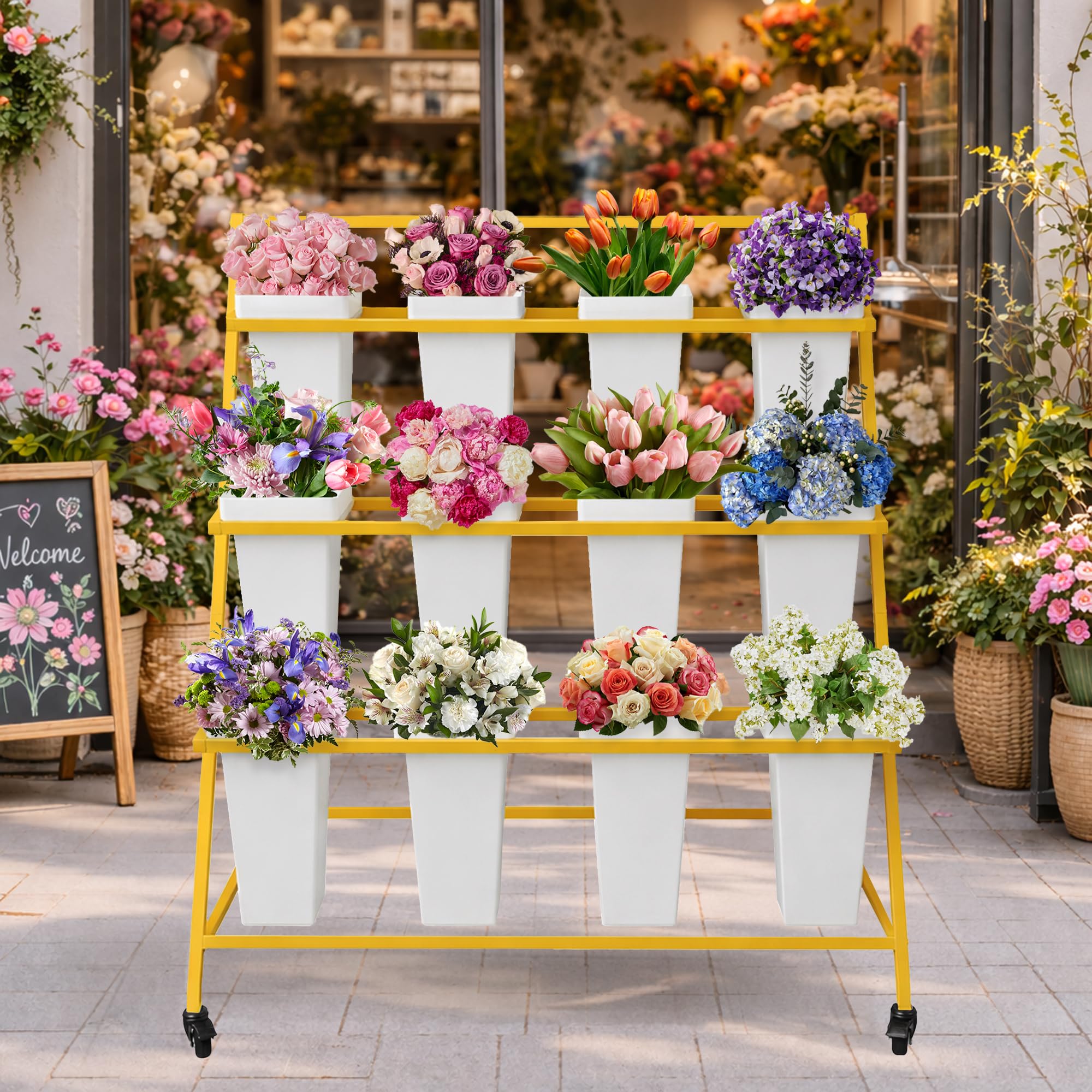 Amazon.com: PROLEE Flower Display Stand with 12 Buckets, Flower